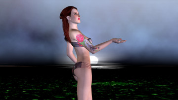 Картинка 3д графика people люди взгляд закат