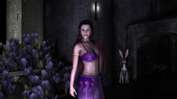 Картинка 3д графика people люди зайчик цветы