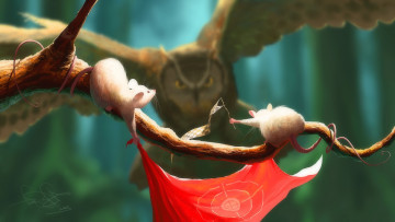 Картинка рисованные животные мыши крысы сова