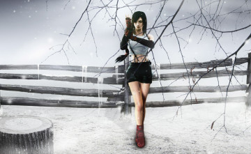 Картинка final fantasy vii видео игры зима девушка сосульки