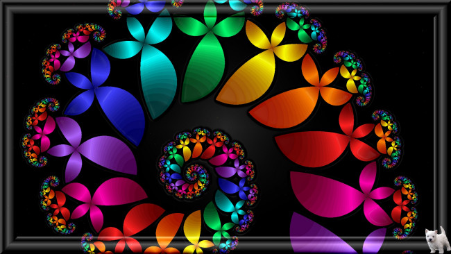 Обои картинки фото 3д, графика, fractal, фракталы, щенок, фон, узор