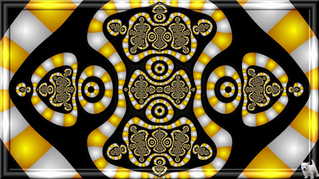 Обои картинки фото 3д, графика, fractal, фракталы, щенок, фон, узор