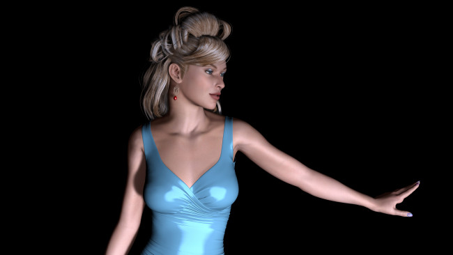 Обои картинки фото 3д, графика, people, люди, платье, взгляд