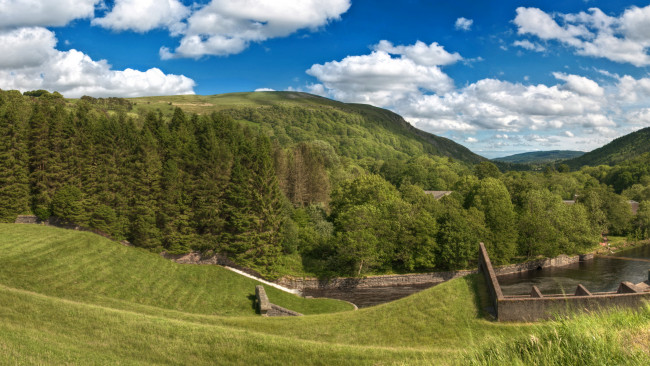 Обои картинки фото южный, уэльс, великобритания, природа, реки, озера, плато, лес, река