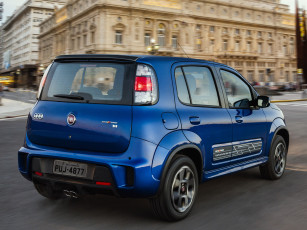 обоя автомобили, fiat, синий, 2014г, sporting, uno