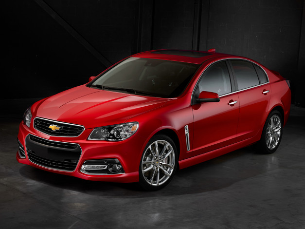 Обои картинки фото автомобили, chevrolet, 2014г, красный, ss