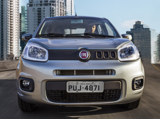 Обои картинки фото автомобили, fiat, серый, attractive, 2014г, uno