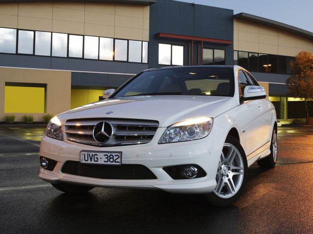 Обои картинки фото автомобили, mercedes-benz, светлый, w204, au-spec, sport, c, 280