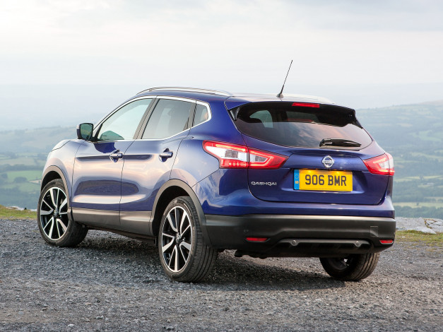 Обои картинки фото автомобили, nissan, datsun, uk-spec, qashqai, синий, 2014г