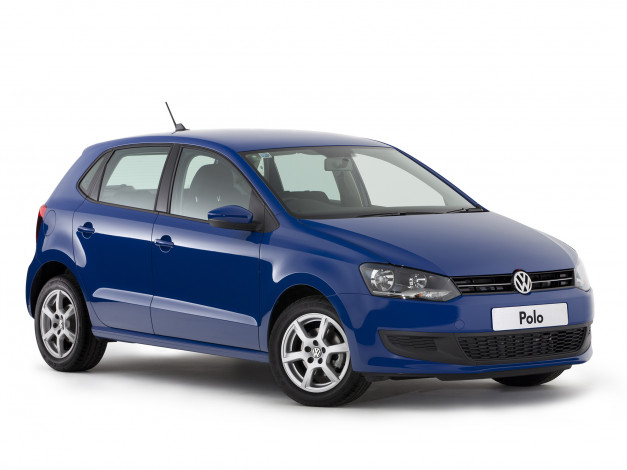 Обои картинки фото автомобили, volkswagen, au-spec, polo, 5-door, синий, typ, 6r