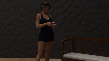 Картинка 3д+графика люди+ people девушка взгляд фон