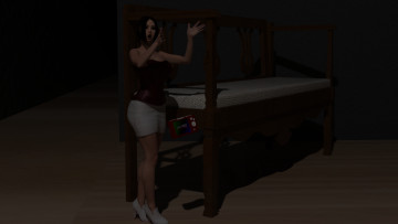 Картинка 3д+графика люди+ people девушка взгляд фон