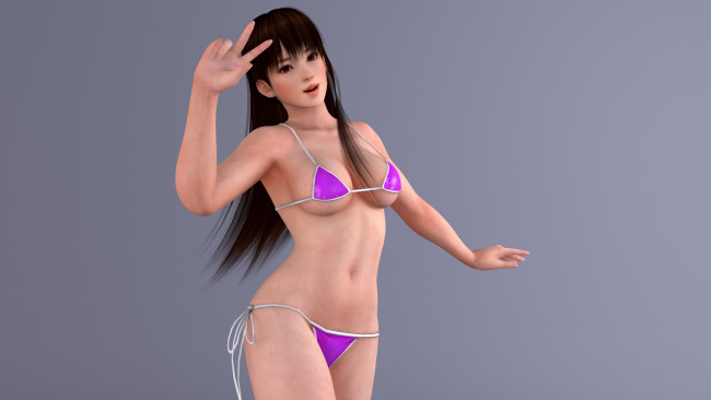 Обои картинки фото 3д графика, аниме , anime, девушка, фон, взгляд, бикини