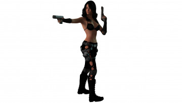 Картинка 3д+графика фантазия+ fantasy оружие фон взгляд девушка