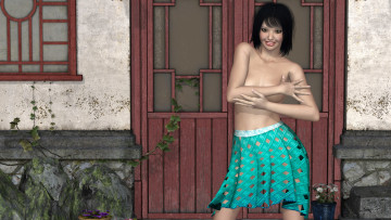 Картинка 3д+графика люди+ people фон взгляд девушка улыбка