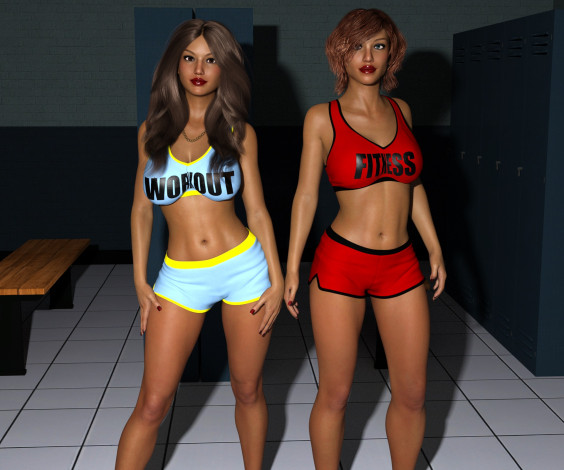 Обои картинки фото 3д графика, люди , people, фон, взгляд, девушки