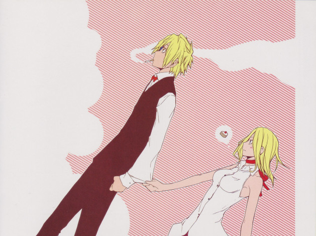 Обои картинки фото аниме, durarara, ворона, шизуо