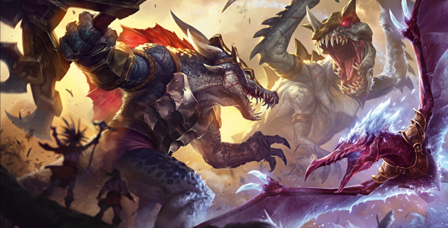 Обои картинки фото видео игры, league of legends, anivia, cho'gath, , renekton