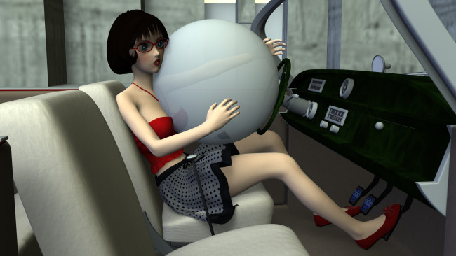 Обои картинки фото 3д графика, люди-авто, мото , people- car ,  moto, фон, взгляд, девушка