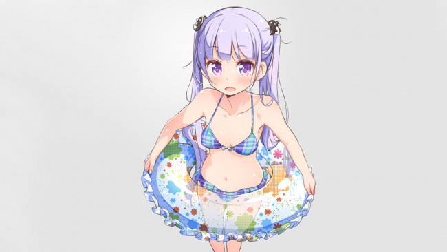 Обои картинки фото аниме, new game, фон, взгляд, девушка