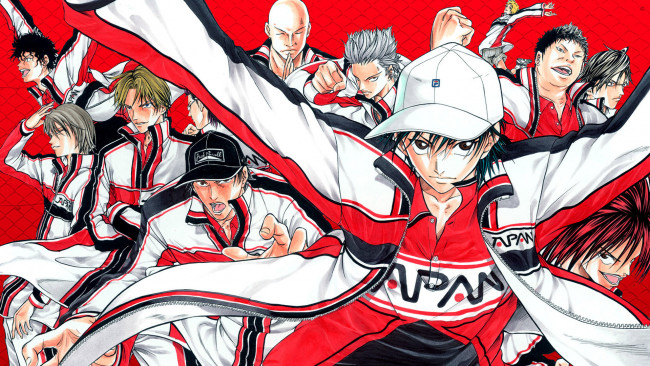 Обои картинки фото аниме, prince of tennis, парни