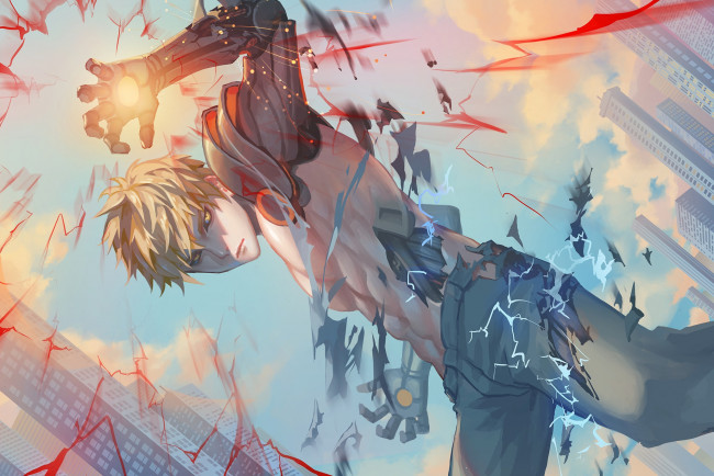 Обои картинки фото аниме, one punch man, генос