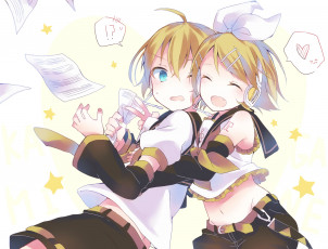 Картинка аниме vocaloid kagamine mirrors