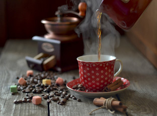 Картинка еда кофе +кофейные+зёрна зерна сахар