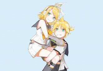 Картинка аниме vocaloid kagamine mirrors