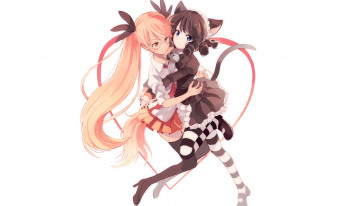 Картинка аниме животные +существа девочки