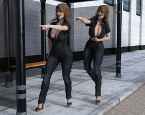 Картинка 3д+графика люди+ people фон девушки взгляд