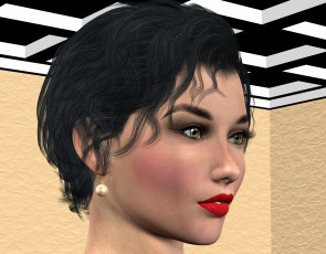 Картинка 3д+графика портрет+ portraits фон взгляд девушка