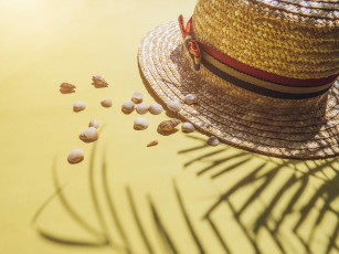 Картинка лето разное ракушки +кораллы +декоративные+и+spa-камни песок шляпа пляж