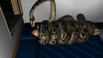 Картинка 3д+графика фантазия+ fantasy змея фон девушка взгляд