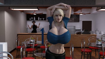 Картинка 3д+графика люди+ people девушка фон взгляд