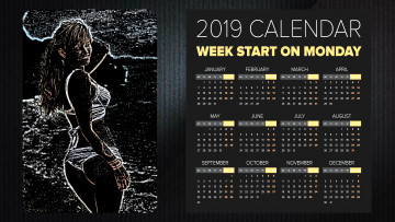 Картинка календари компьютерный+дизайн девушка взгляд улыбка купальник