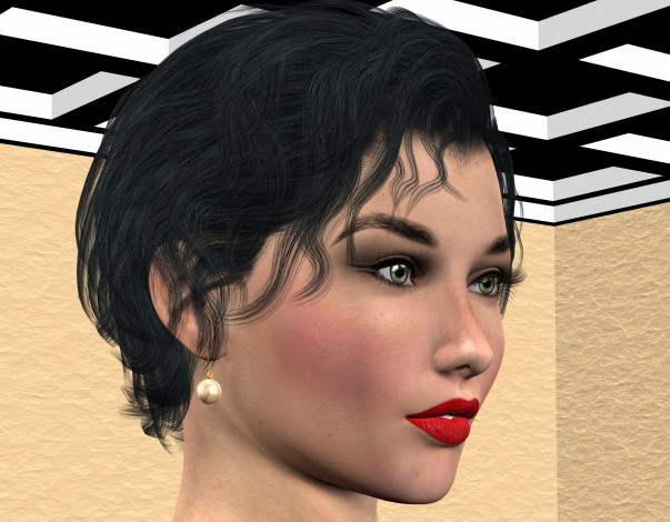 Обои картинки фото 3д графика, портрет , portraits, фон, взгляд, девушка