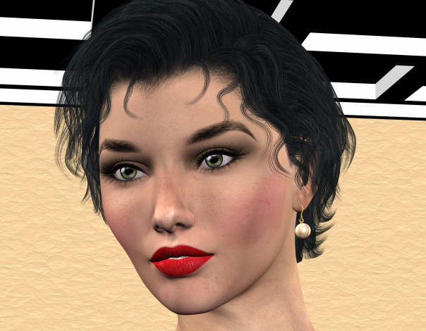 Обои картинки фото 3д графика, портрет , portraits, фон, взгляд, девушка