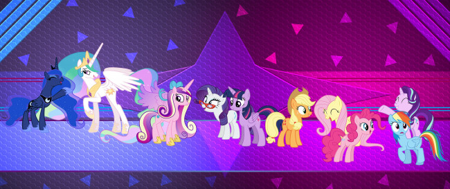 Обои картинки фото мультфильмы, my little pony, фон, пони