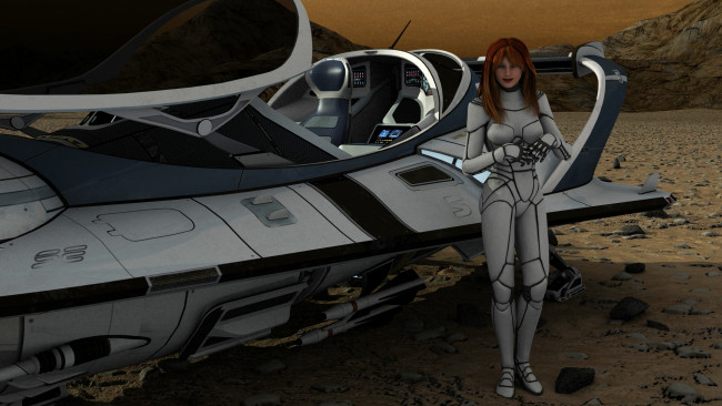 Обои картинки фото 3д графика, фантазия , fantasy, фон, взгляд, девушка