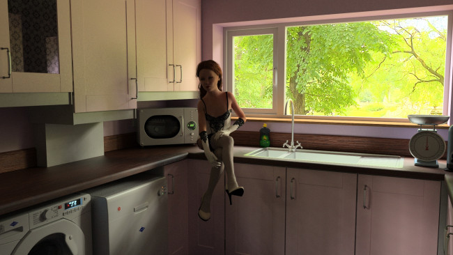 Обои картинки фото 3д графика, люди , people, фон, взгляд, девушка