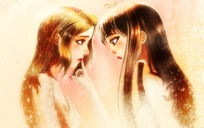 Обои картинки фото разное, арты, взгляд, девушки, фон