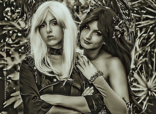 Обои картинки фото календари, компьютерный дизайн, 2019, взгляд, девушка, двое, женщина, calendar