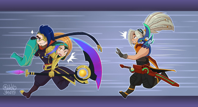 Обои картинки фото видео игры, league of legends, kayn, sona, yasuo, похищение