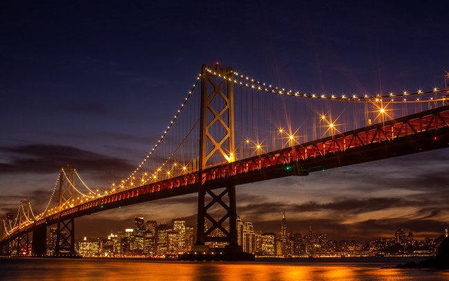 Обои картинки фото san francisco-oakland bay bridge, города, сан-франциско , сша, san, francisco-oakland, bay, bridge