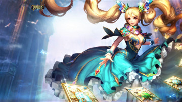 обоя видео игры, heroes evolved, девушка, карты