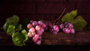 Картинка еда виноград листья спелый