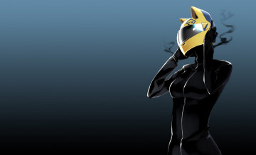 обоя аниме, durarara, девушка, костюм, шлем
