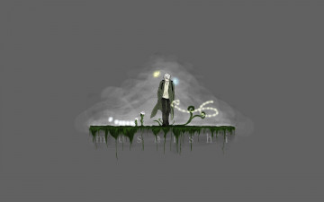 обоя аниме, mushishi, парень, растения