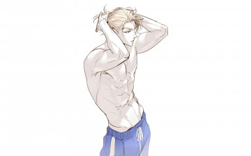 Картинка аниме unknown +другое+ парень торс штаны